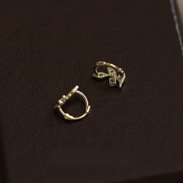 Woodland CZ Detailed Hoop Earrings