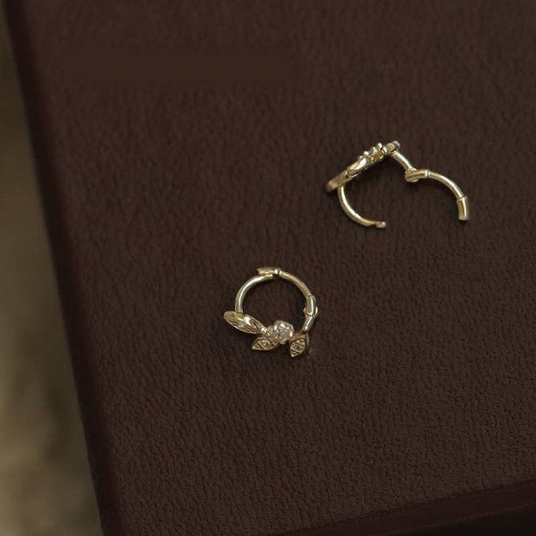 Woodland CZ Detailed Hoop Earrings