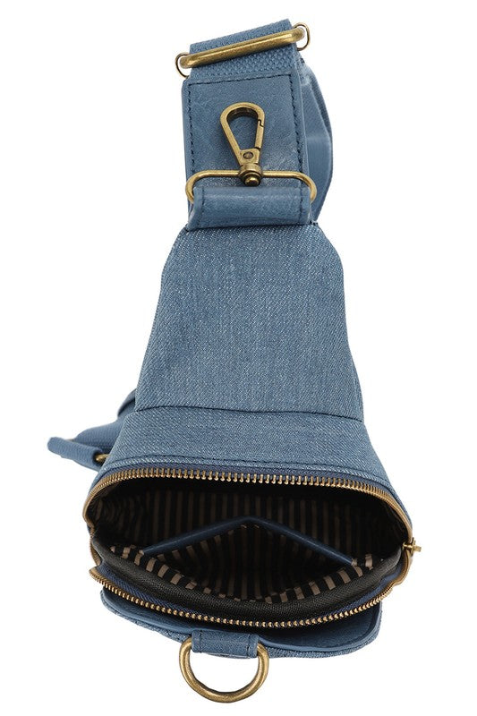 Let's Go Quilted Denim Sling Bag