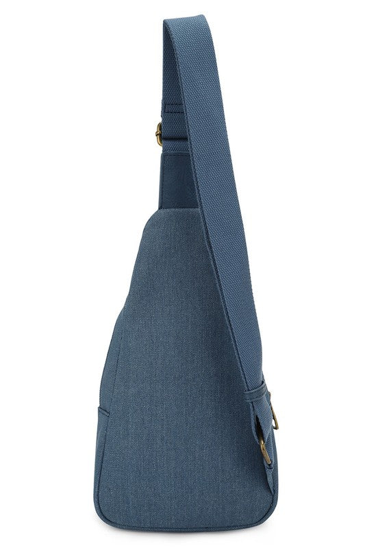 Let's Go Quilted Denim Sling Bag