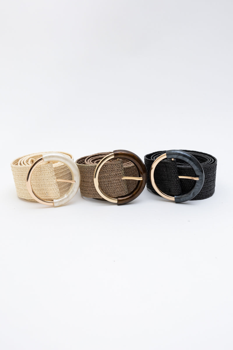 Earthy Loop Raffia Belt