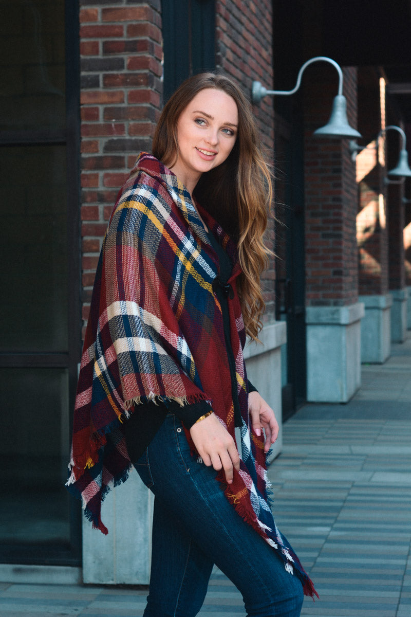 Classic Flannel Toggle Poncho