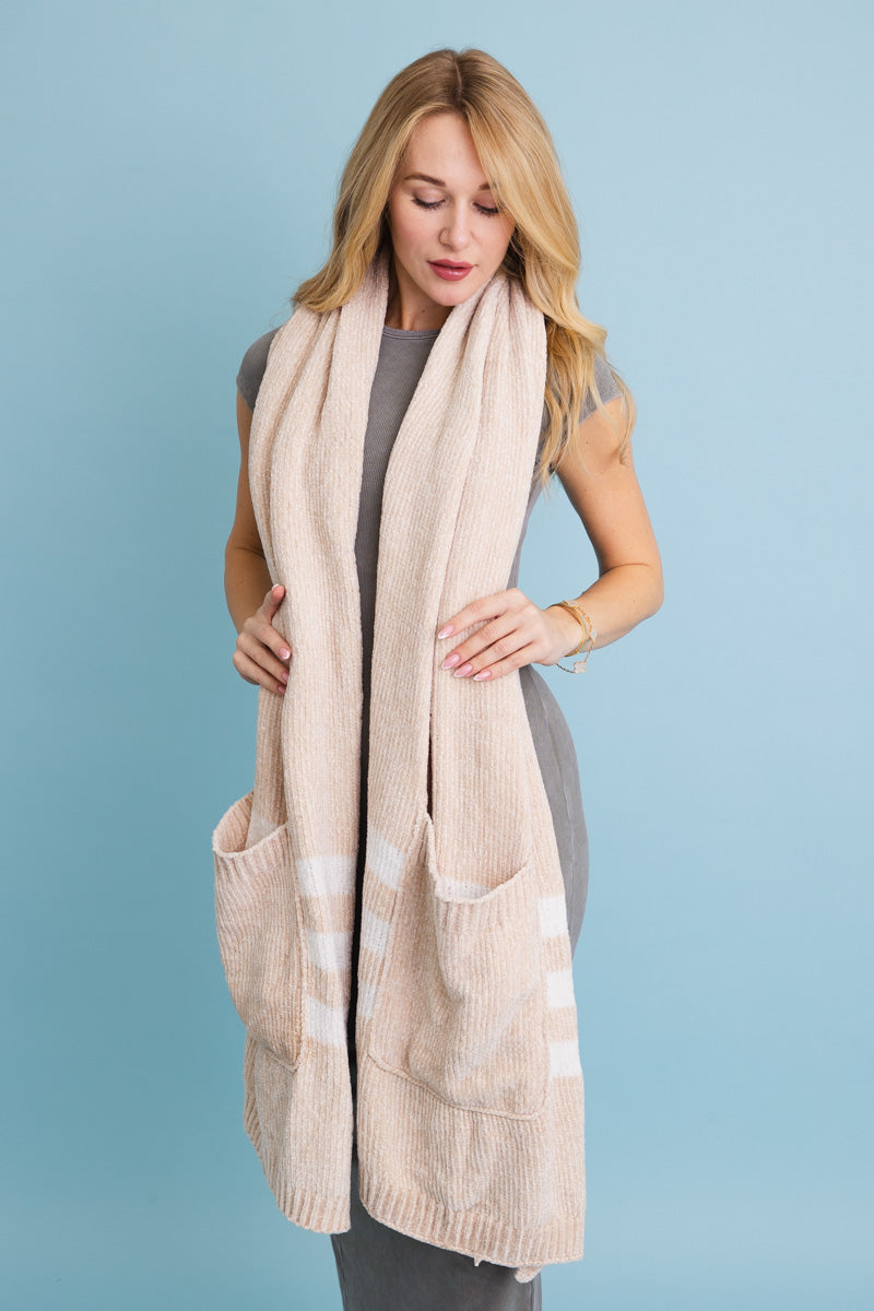 Wrap & Go Chenille Pocket Scarf