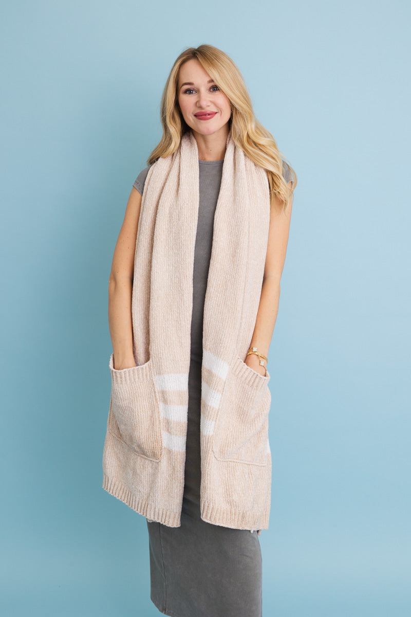 Wrap & Go Chenille Pocket Scarf