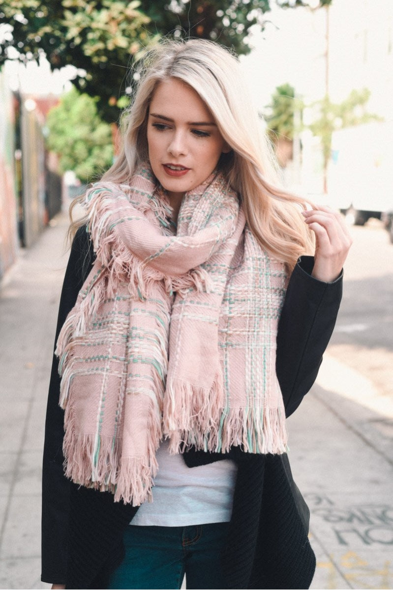 Frayed Tartan Plaid Scarf Scarves