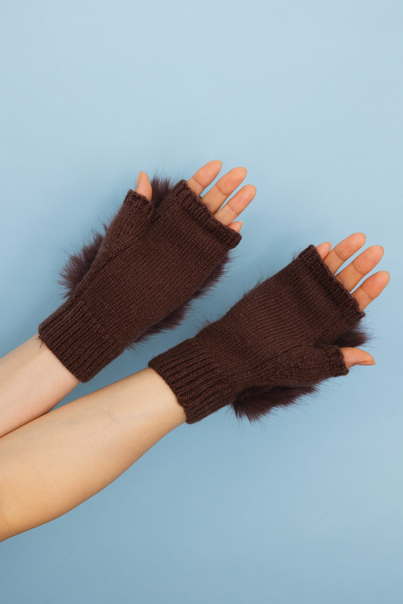 Snuggy Fingerless Knit Mittens