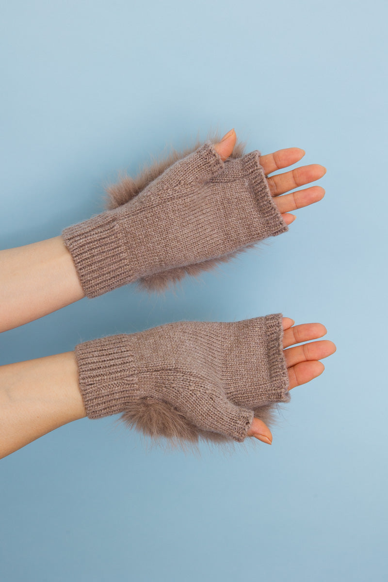 Snuggy Fingerless Knit Mittens