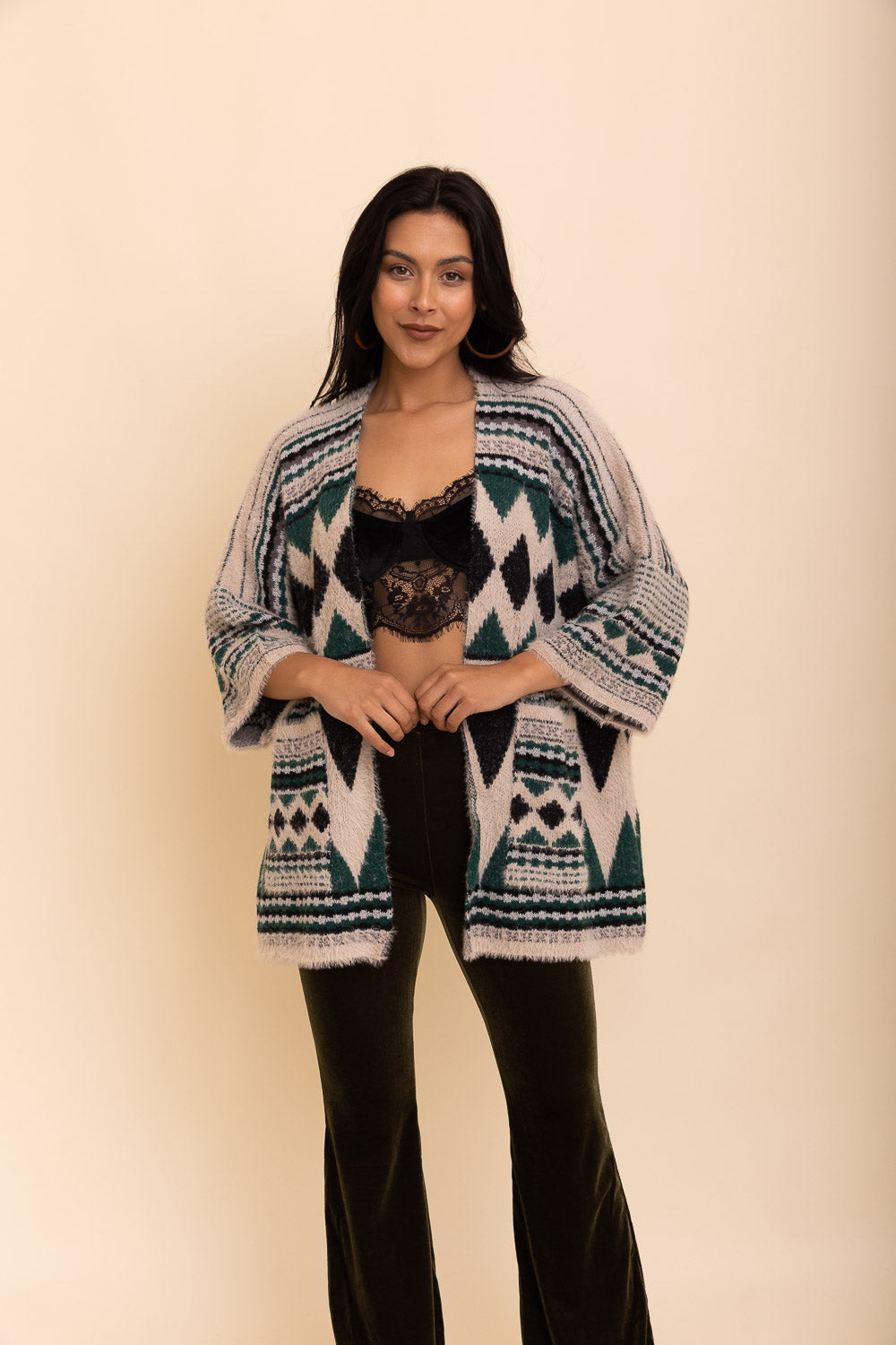 Aztec Dreams Faux Hair Pocket Ruana Ponchos