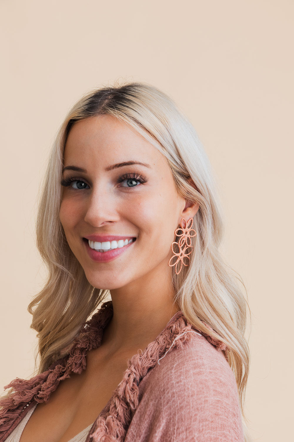 Boho Bloom Raffia Drop Earrings Accessories