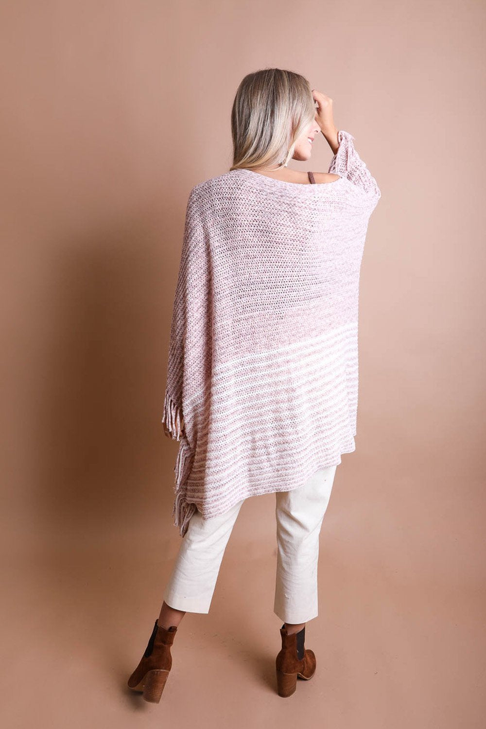 Boucle Knit Ruana Ponchos