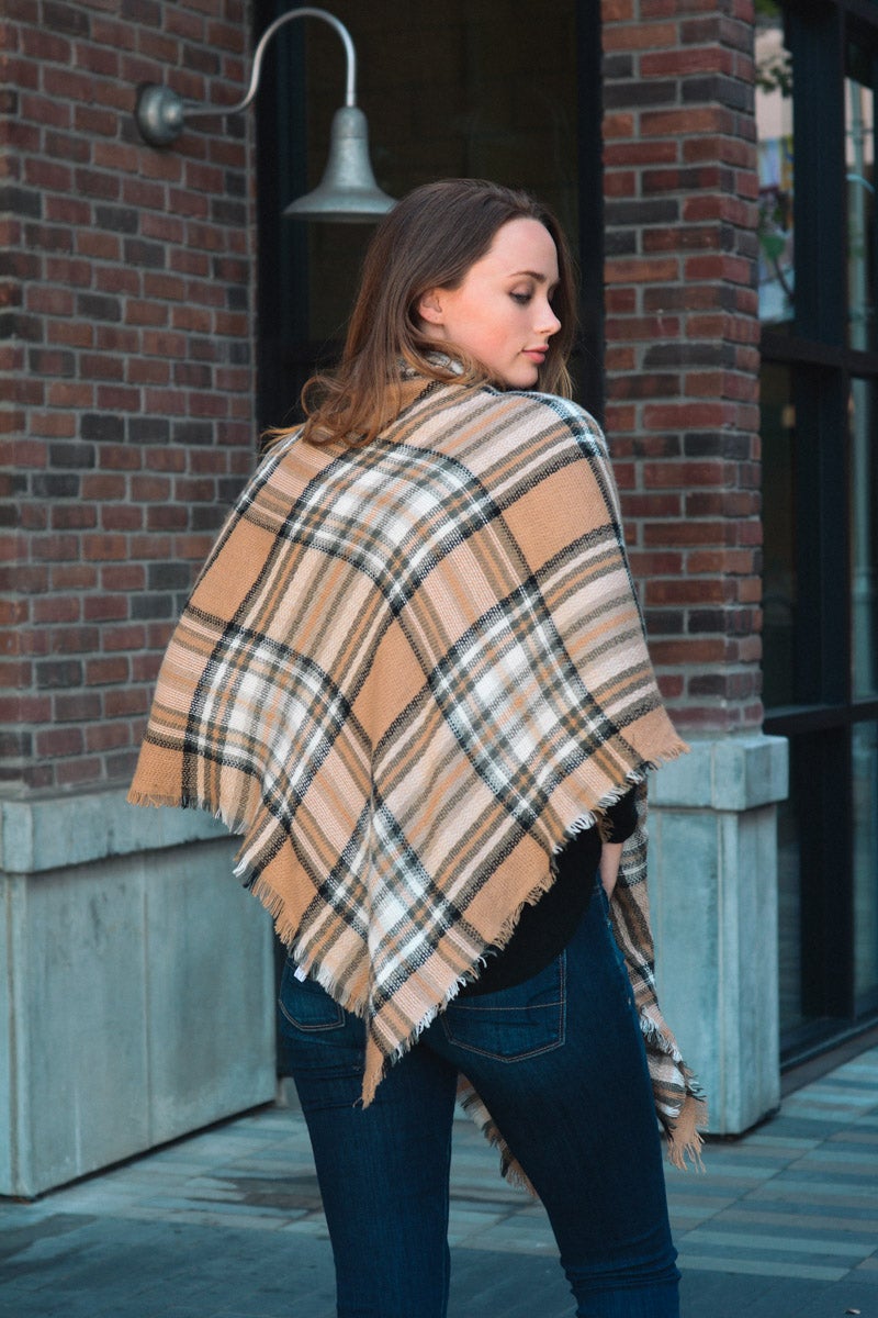 Classic Flannel Toggle Poncho Ponchos