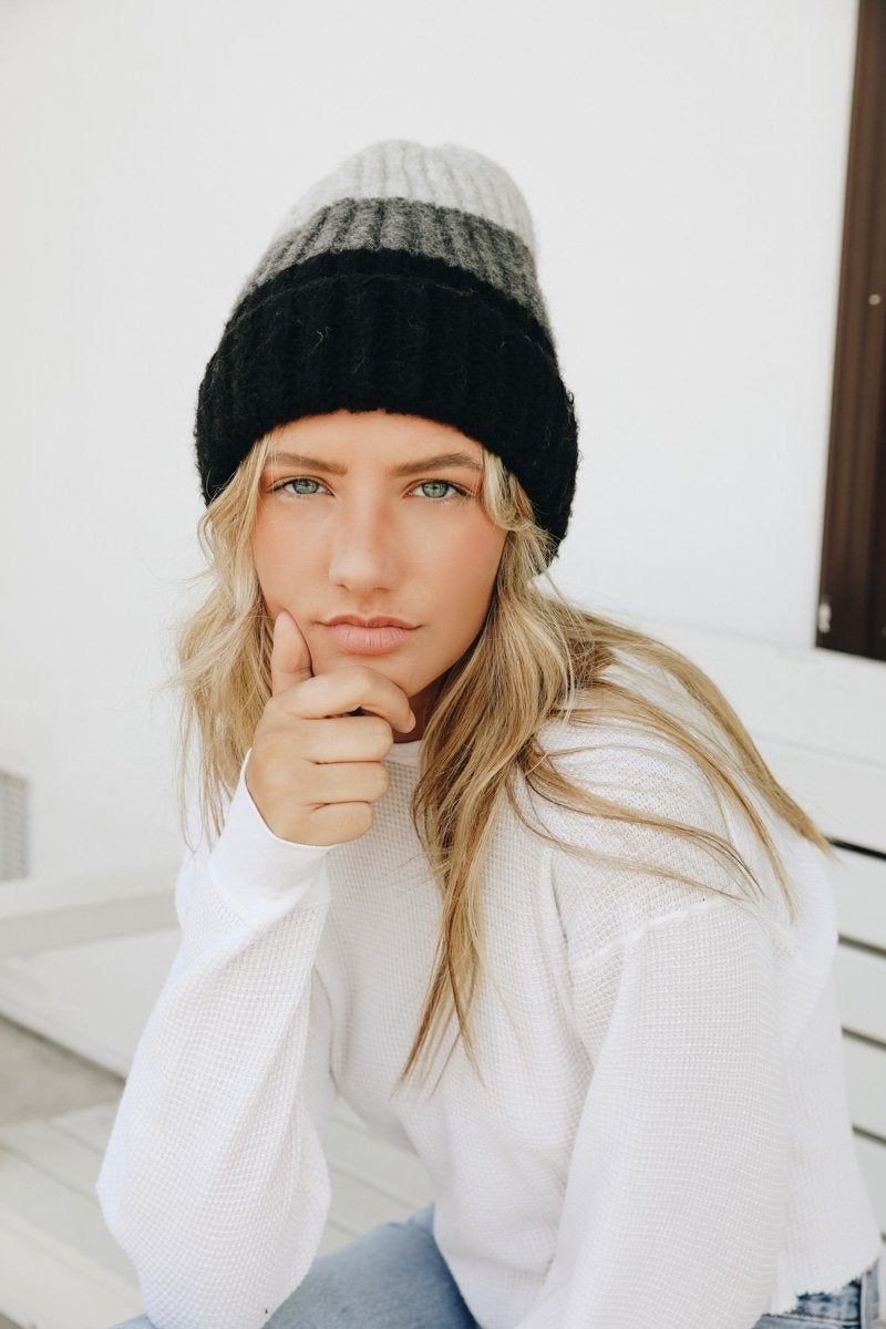 Color Block Knit Beanie Hats & Hair