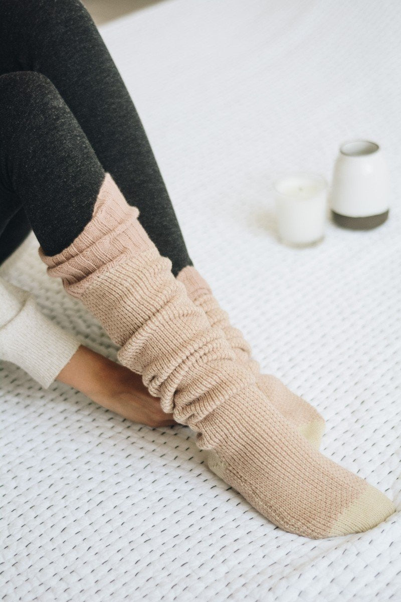 Cozy Ribbed Knit Lounge Socks Hats & Hair