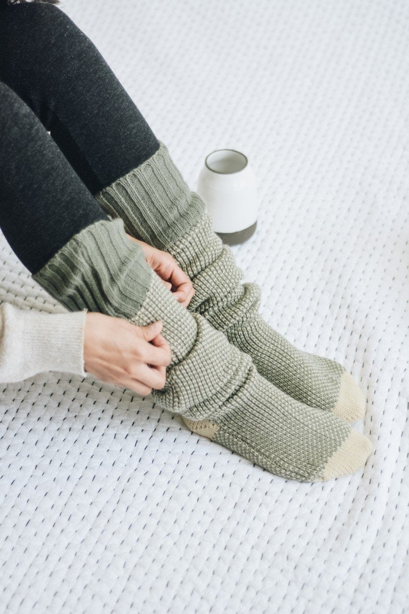 Cozy Ribbed Knit Lounge Socks Hats & Hair