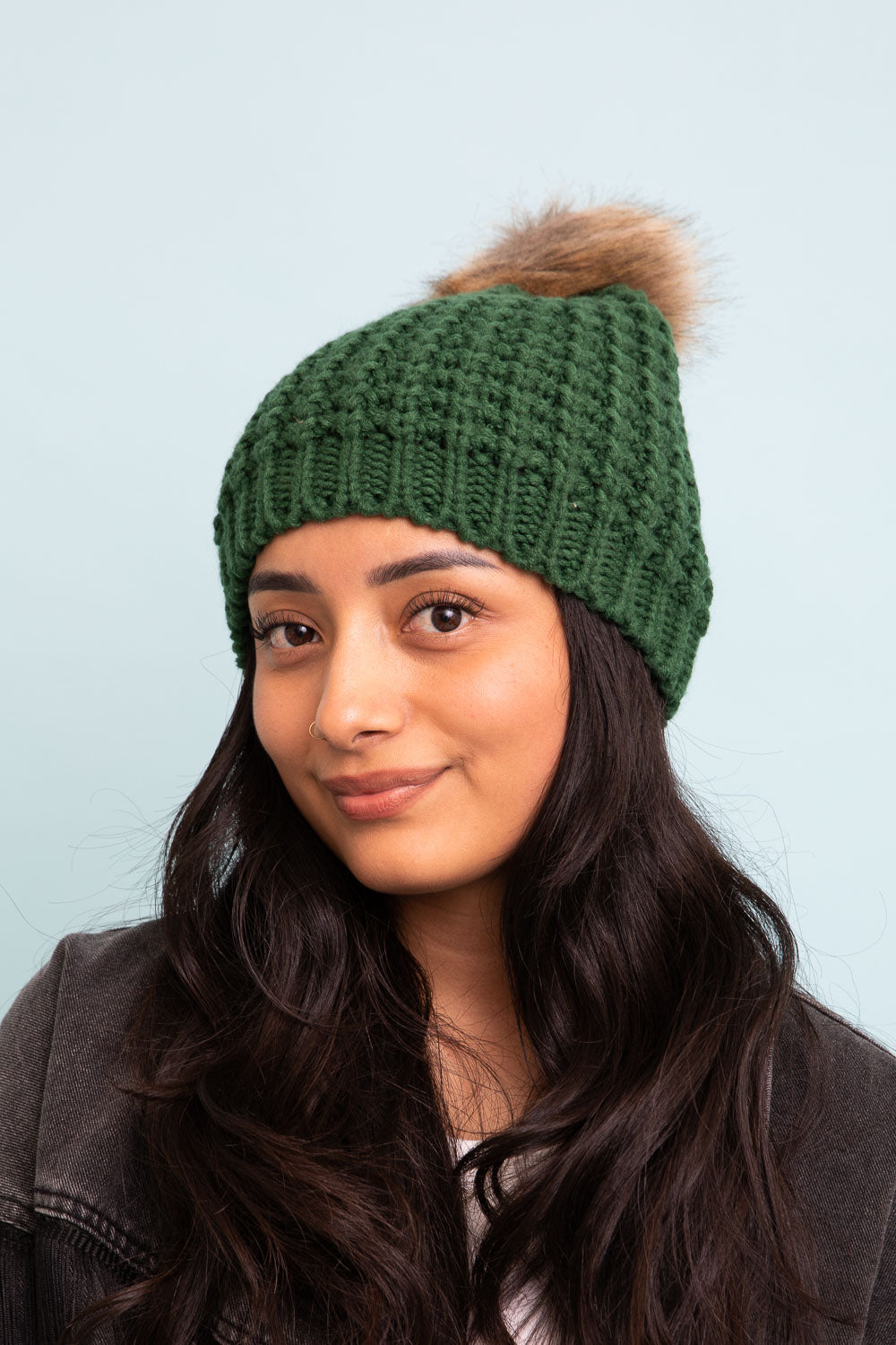 Cute Textured Pom Beanie Beanies