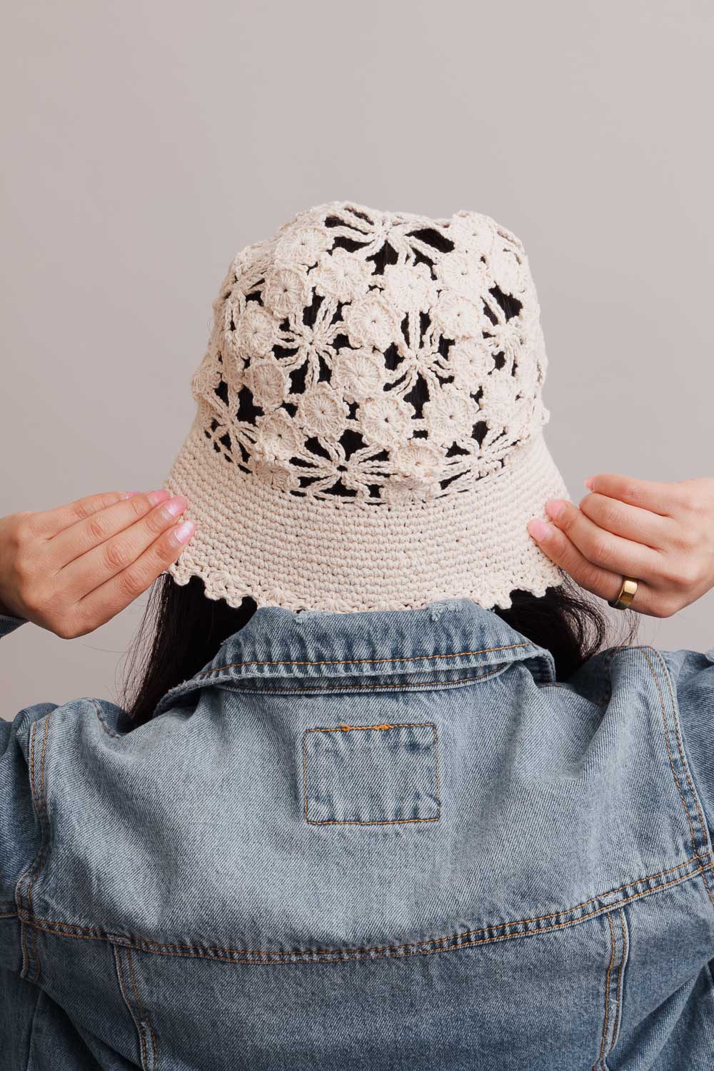 Floral Crochet Bucket Sun Hat Hats