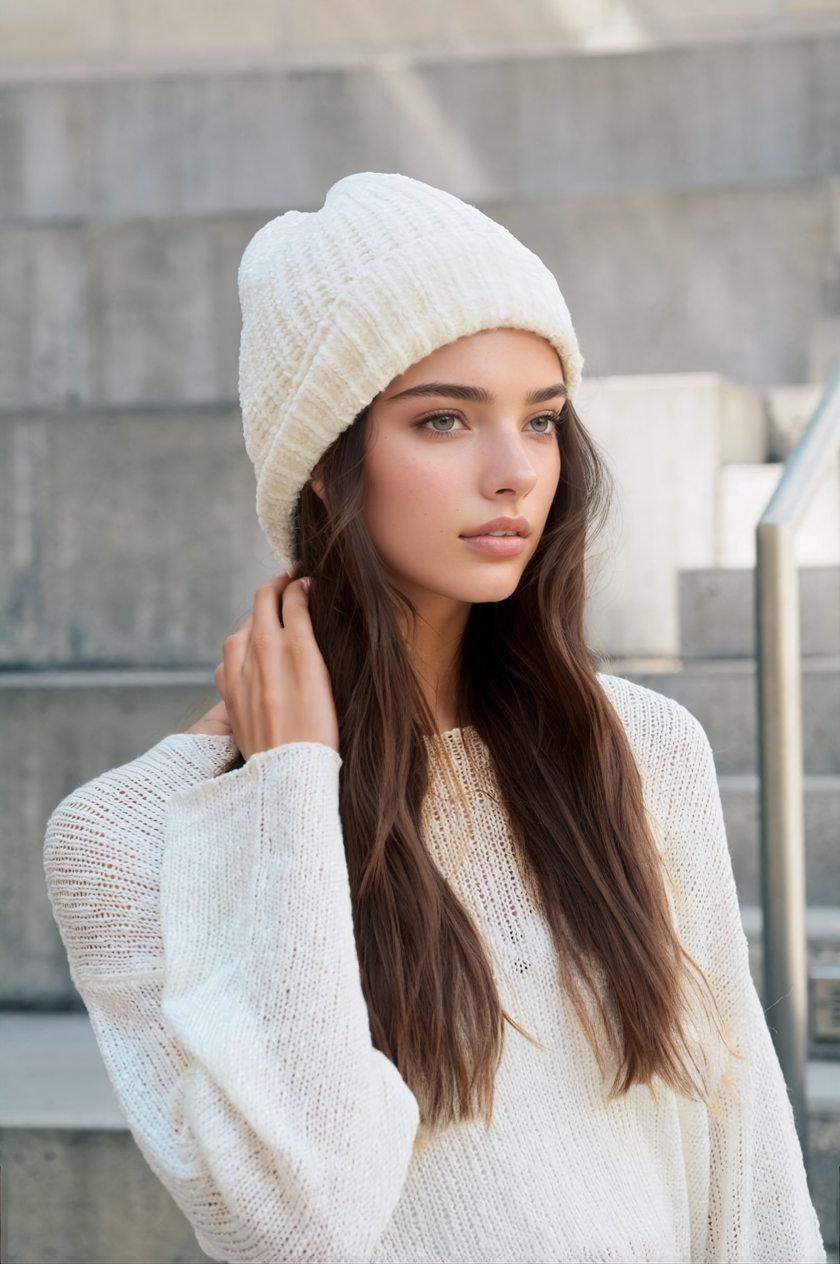 Soft Chenille Beanie Hats & Hair