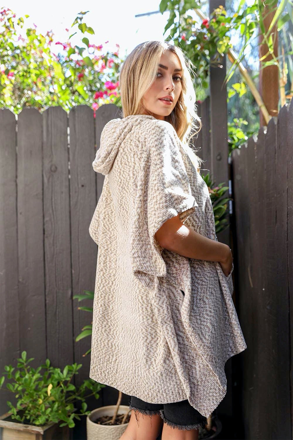 Mosaic Modernized Hooded Poncho Ponchos