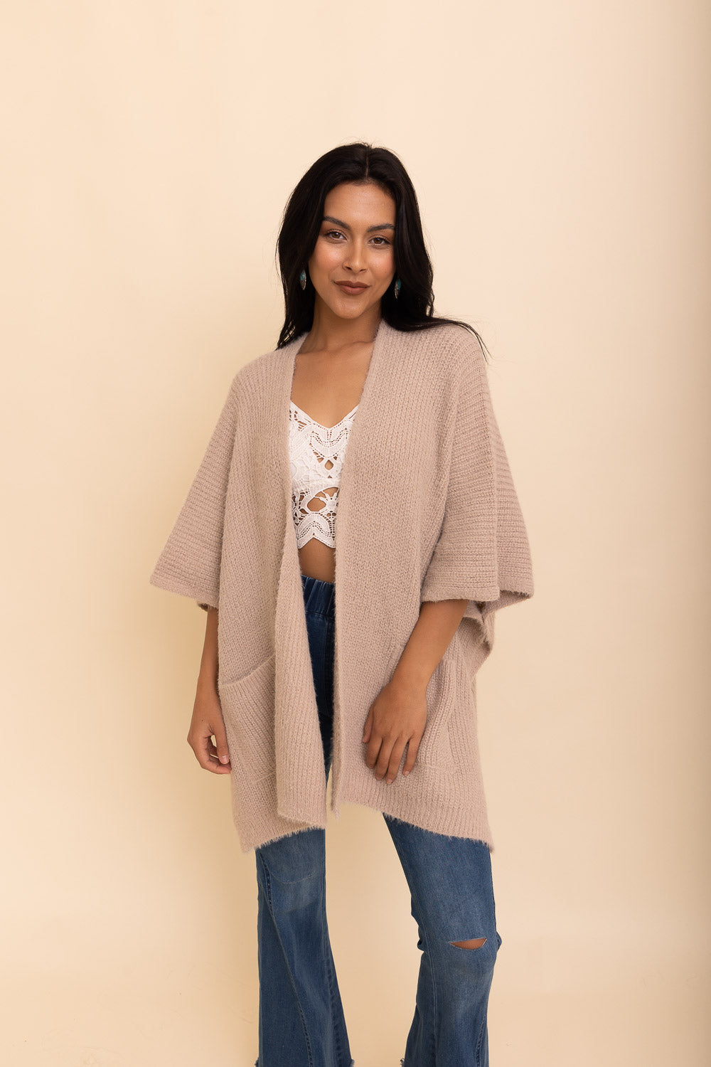 Relax & Chill Summer Nights Boucle Poncho Ponchos