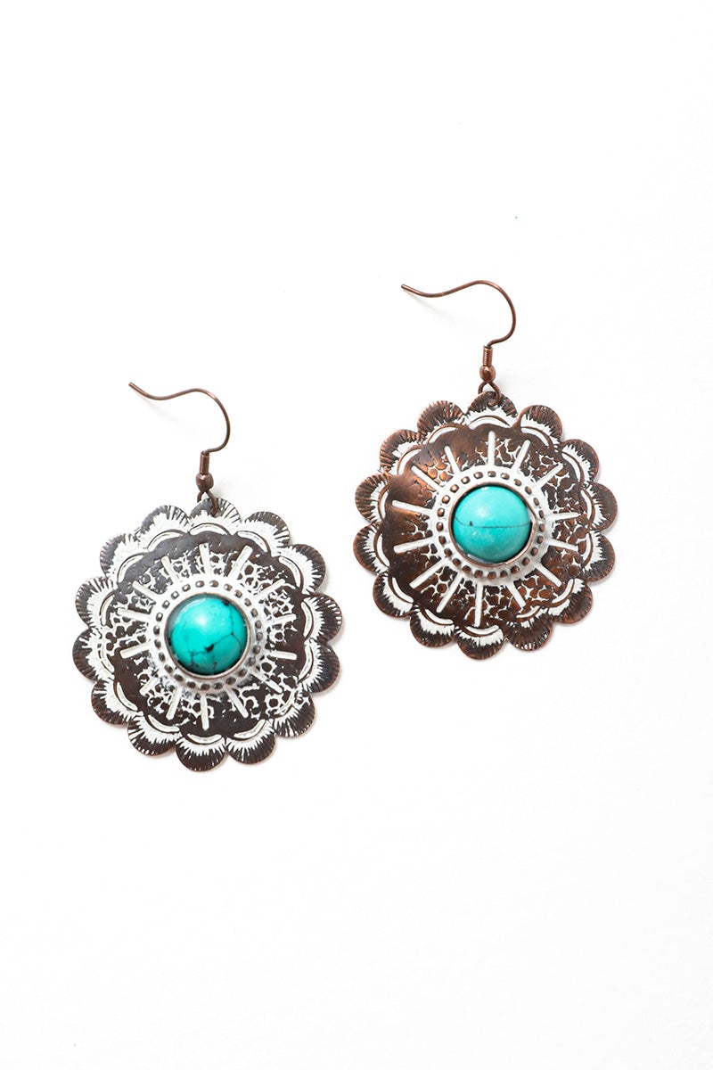 Rustic Flower Power Drop Earrings Jewelry