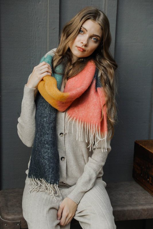 Soft Mohair Scarf Scarves Rose/Navy