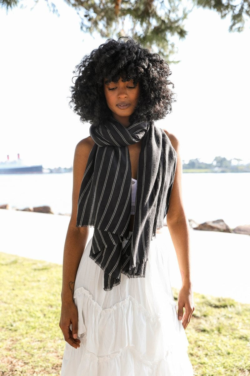 Timeless Stripe Scarf Scarves Black Stripes