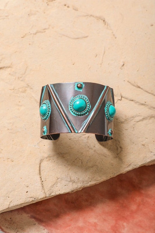 Turquoise Stone Studded Cuff Jewelry