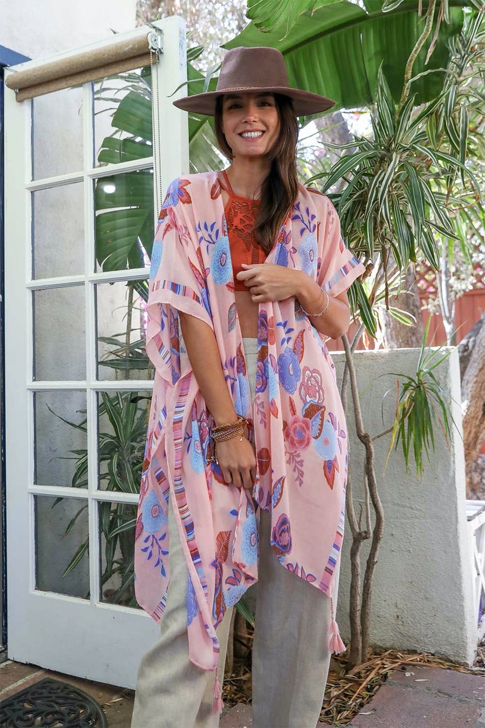 Wallflower Bloom Kimono Pink