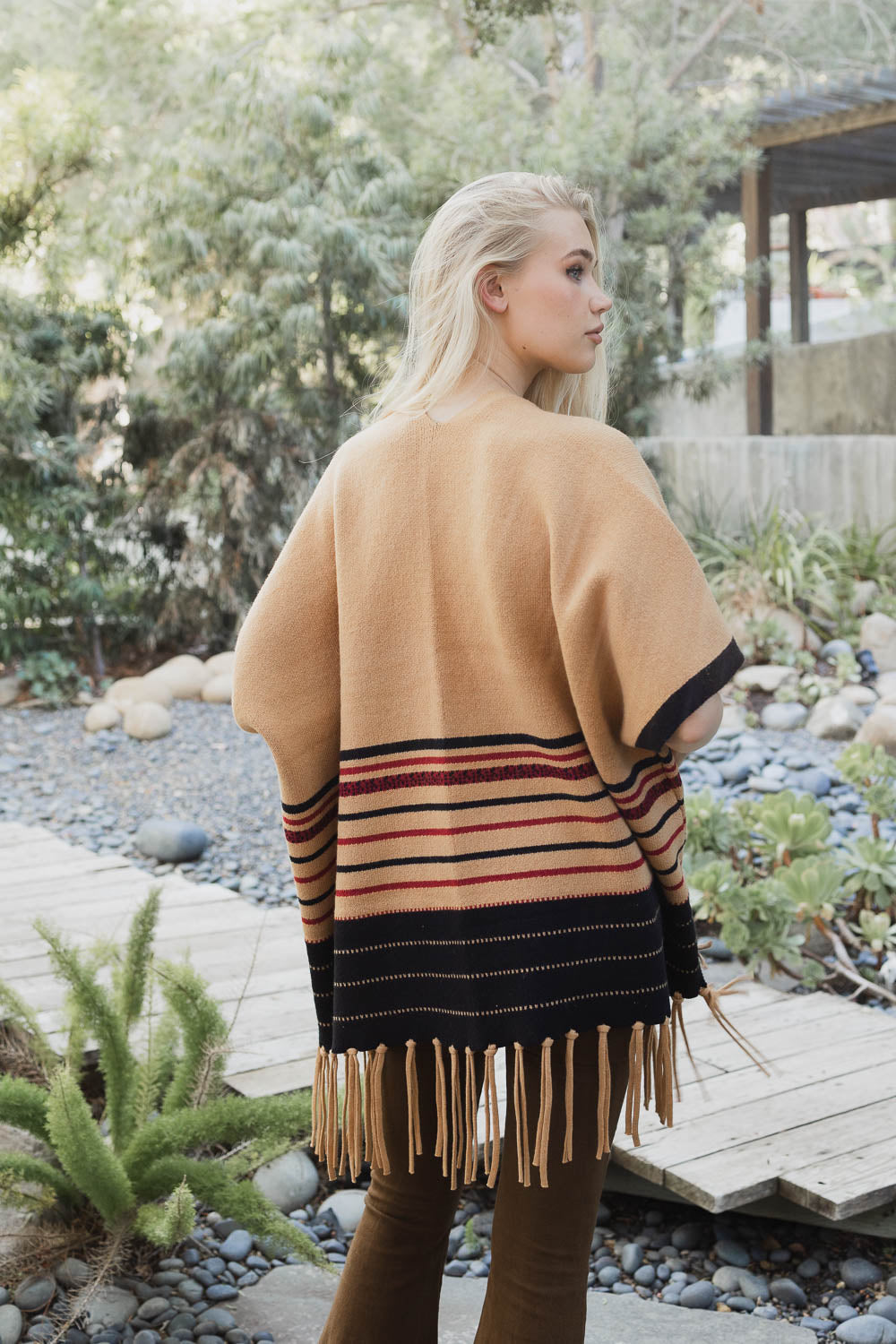 Western Luxe Fringed Ruana Ponchos